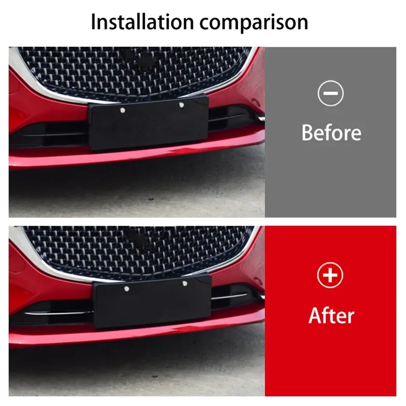 Stainless Steel Car Accessory  Front Grill Grille Trim Strips Sticker  Styling Accessories For Mazda Atenza 6 2019-2023