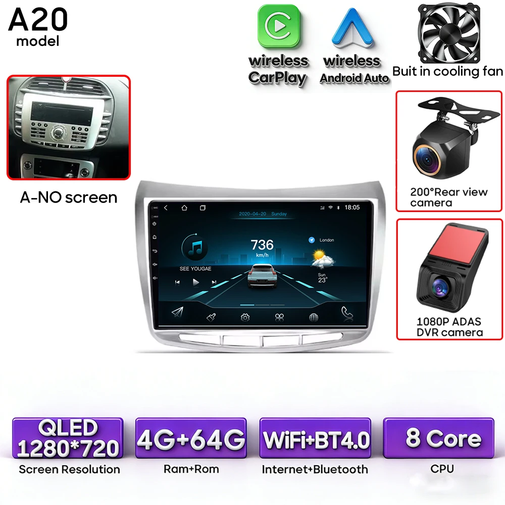 Android 15 autoradio multimediaspeler draadloze Carplay stereo voor Lancia Delta 2009 - 2019 navigatie GPS 2din DSP Wifi