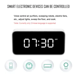 Xiaomi xiaoaiスマート目覚まし時計ai音声放送時計absデスクトップクロック自動時間校正スマートxiaomiホームアプリ