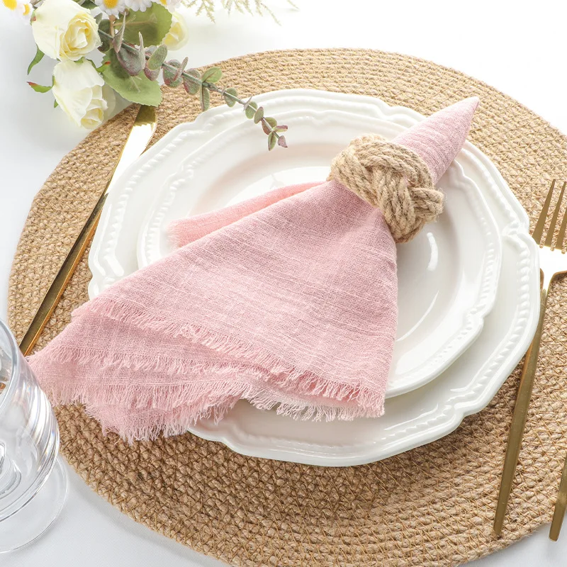 50pcs 42x42cm 100% Cotton Sage Green Napkin Reusable Wedding Party Christmas Table Decor Retro Napkins Wholesale