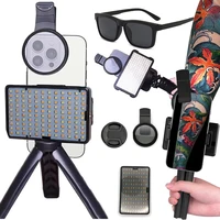 Luz de filtro polarizador de tatuaje con 120 cuentas LED, lente de teléfono móvil Cpl de 52mm, gafas polarizadas de visión para tatuaje, luz de fotografía