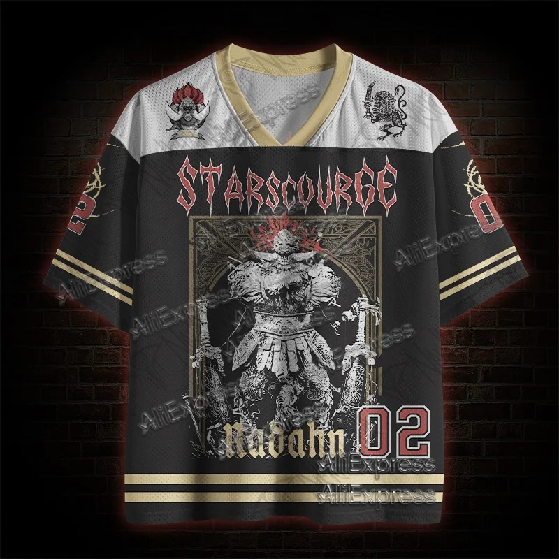 Hot selling street fashion quick drying mesh sportswear, adult and children's V-neck breathable T-shirts, horror movie series