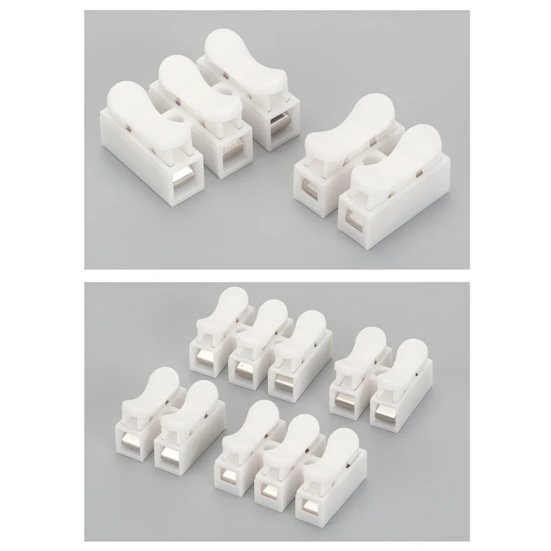 1000Pcs No Solding Quick 1P 2P Cable Wire Connector No Screw Terminal Block Spring Clamp