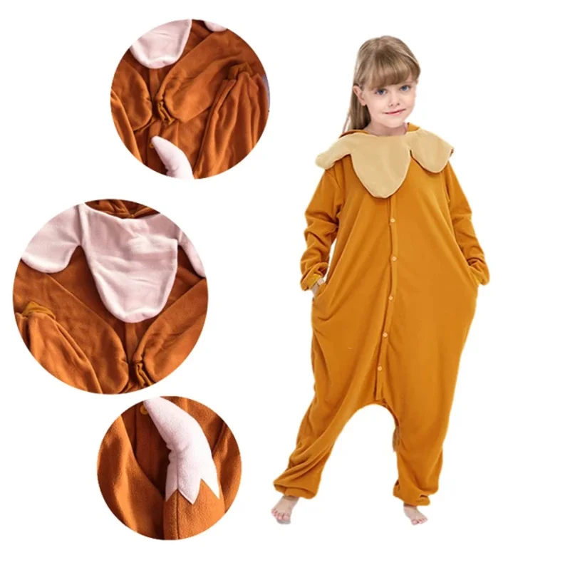 (100-200cm) Fioletowy Kombinezon dla Par Ubrania Kreskówkowe Domowe Piżamy Damskie Męskie Zwierzęce Świąteczne Cosplay Romper Szop Kigurumi