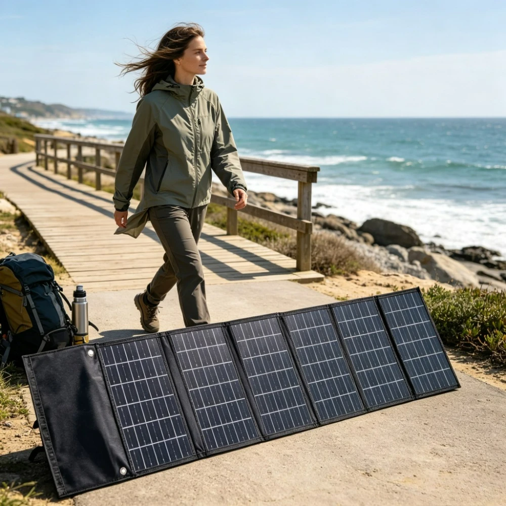 90W 50W Portable Foldable Solar Power Panel Charger Waterproof Dual USB DC Output For Outdoor Camping Hiking Drone Laptop