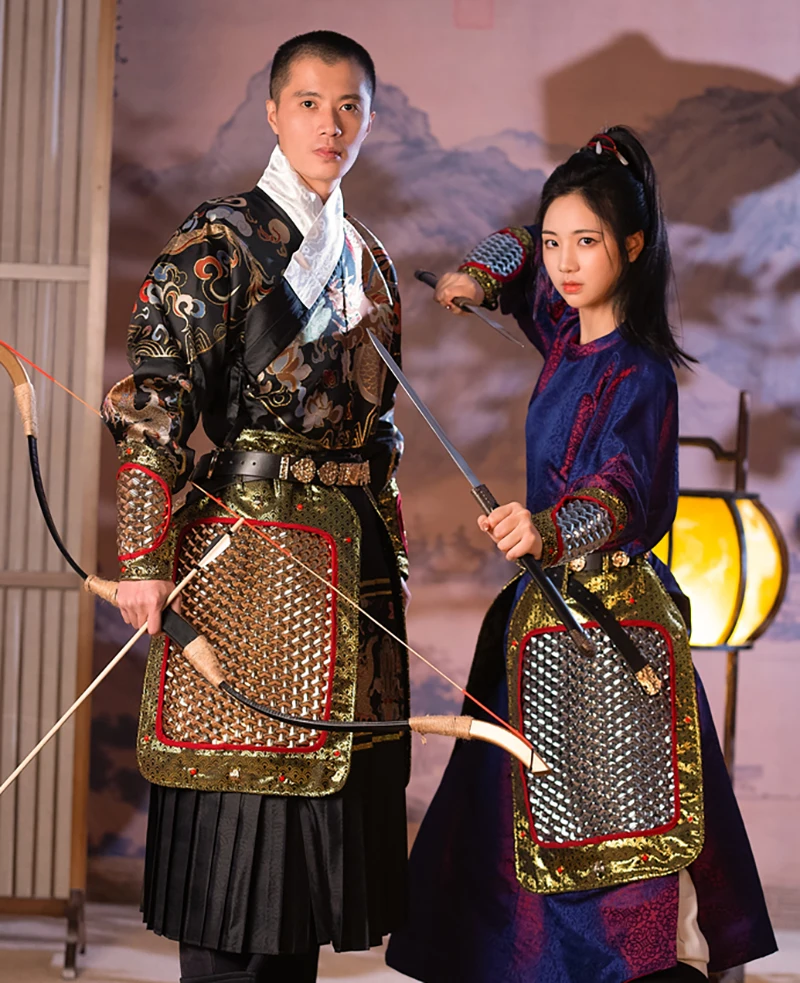 

Ancient Hanfu Python Robe Men Carnival&Halloween Chinese Archer Cosplay Costume Couples Hanfu Python Gown Green For Women Men