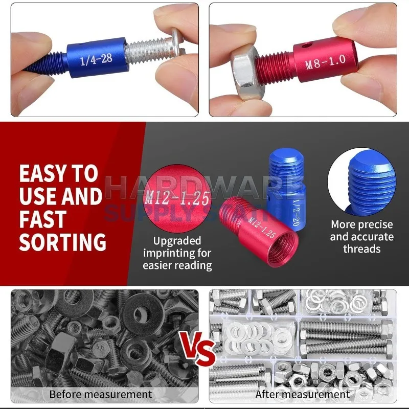 

Инструмент для проверки метрических и дюймовых резьбовых соединений, определения спецификаций гаек и болтов, высокоточный, прочный, долговечный.