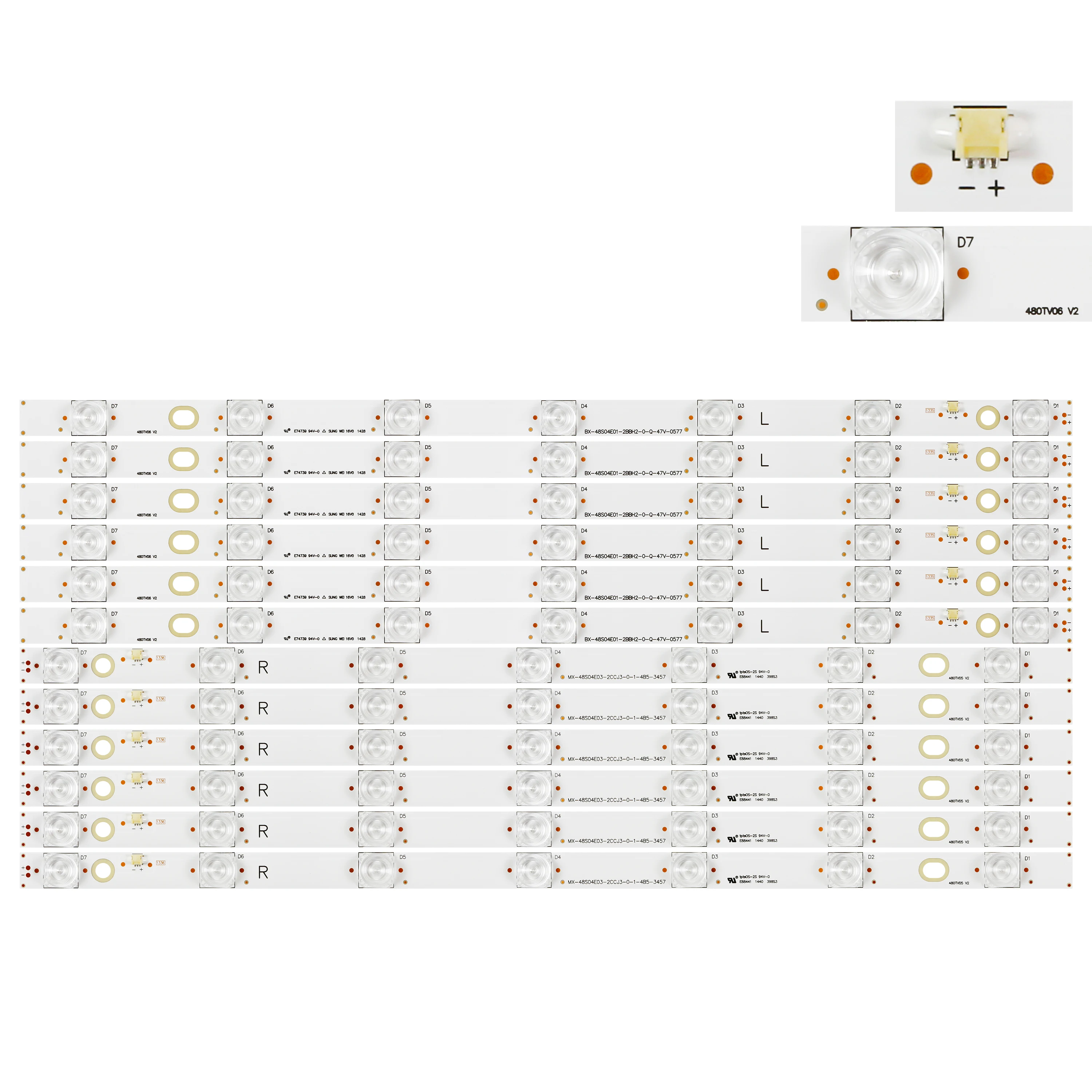 

Новая светодиодная лента для подсветки, 12 шт., для Panasonic TX48AS640B TX48AX630B TX48AX630E TX48AXW634 TX48AXR630 MX-48S04E03-2CCJ3 480TV05 V2