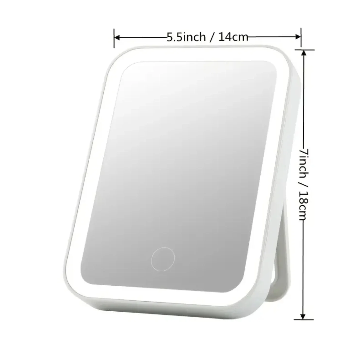스탠딩 화장대, 확대 화장품 거울이 포함된 휴대용 소형 터치스크린 메이크업 거울 - 접이식 및 여행에 편리함