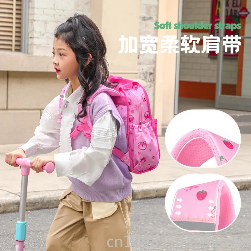 Disney Lotso Childrens Backpack Single Shoulder Bag for Girls Elementary School Grades 1 to 3 Cute Kawaii Casual Travel