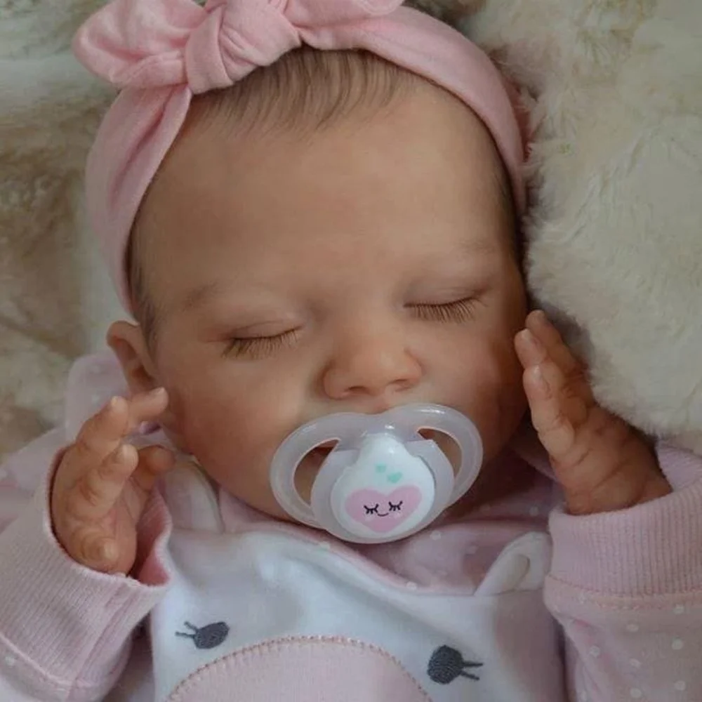 

20Inch Finished Reborn Baby Doll April Lifelike Smile Girl Vinyl or Cloth Body Handmade Toy Figure Birthday Gift For Girls lol