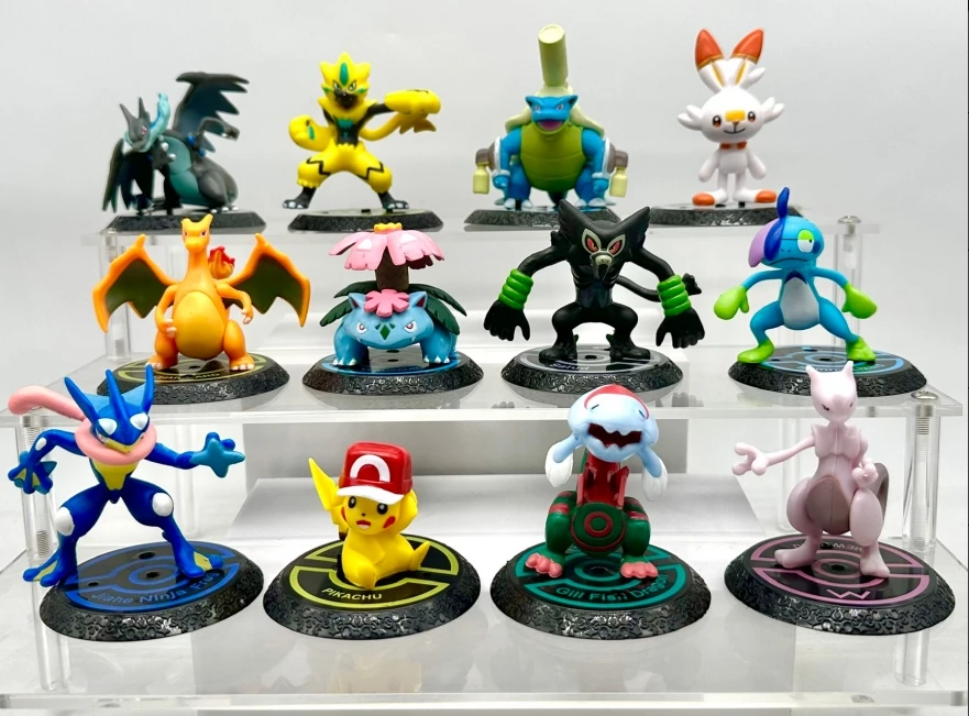 

12pcs/set Pokemon Pikachu Greninja Mewtwo Action Figure Toys