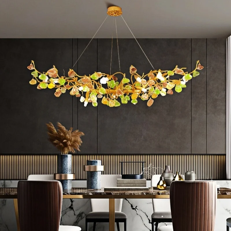 

Роскошные разноцветные хрустальные светодиодные люстры для гостиной и столовой, потолочные подвесные светильники, освещение для вилл и интерьеров