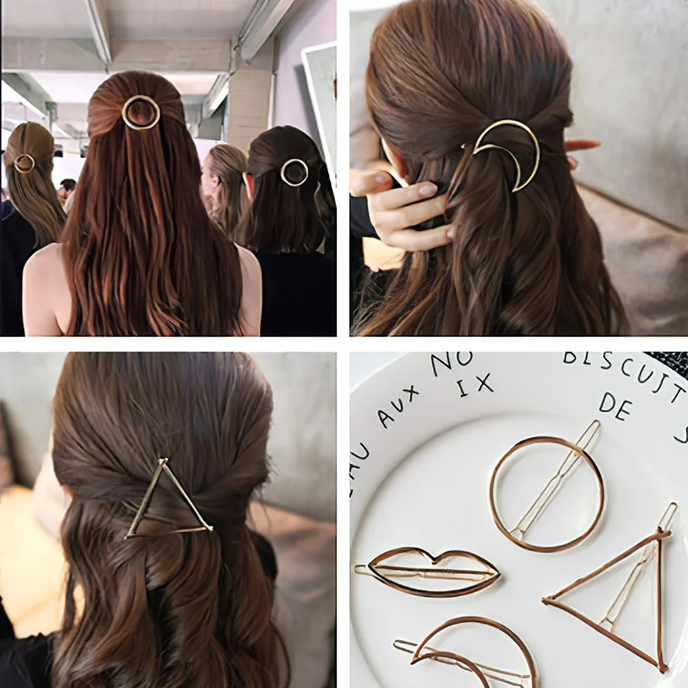 Women Hollow Bowknot Hair Combs Metal Gold Silver Pearl Flower Hairpin Hair Accessories Geometric Irregular Hairgrip dropshiping