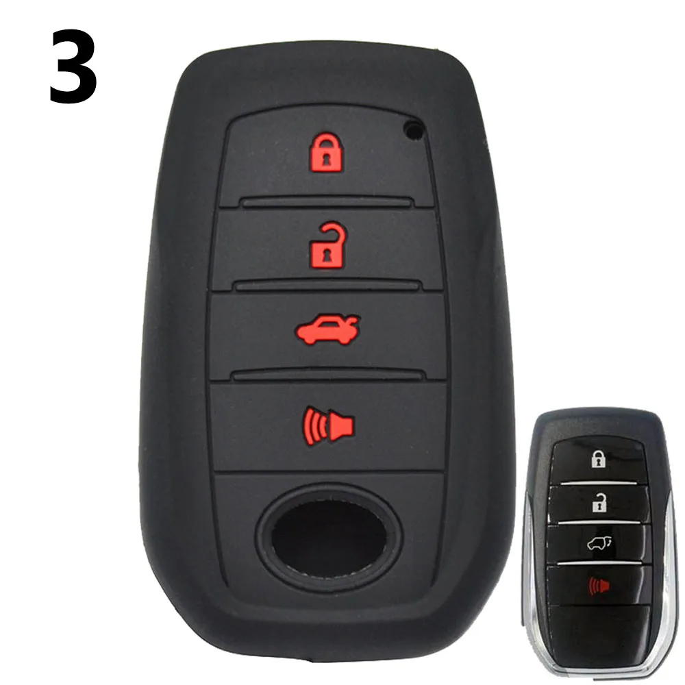 Silicone Key Case Fob For Toyota avalon camry corolla rav4 Auris Yaris Highlander Land Cruiser Prius Tacoma Fortuner Mark X