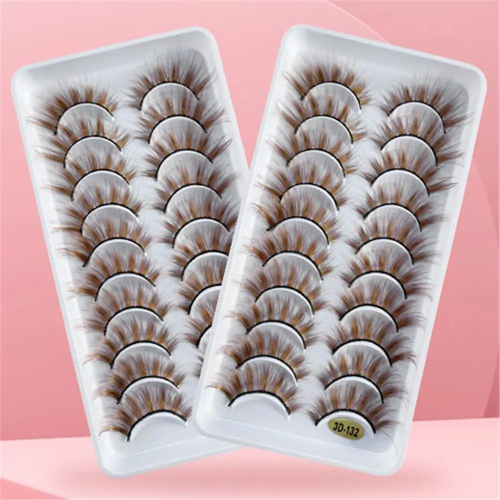 Strumenti per il trucco degli occhi Ciglia di visone Ciglia finte Cat Eye Ciglia marroni Ciglia finte dall'aspetto naturale