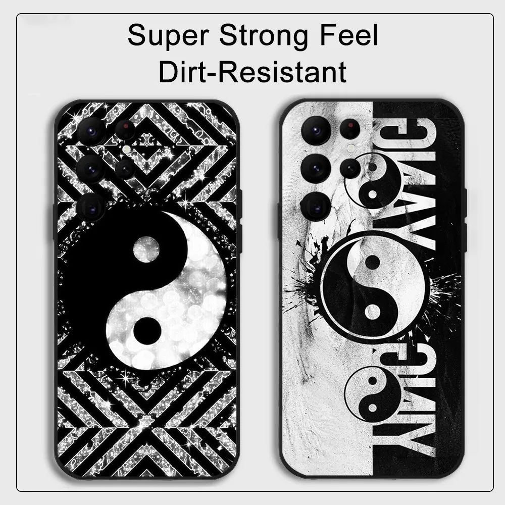 Taiji Diagram Yin-Yang symbol Phone Case Samsung S series s20 s21 s22 s23 s24 FE Plus Ultra TPU Soft to Skin-friendly case