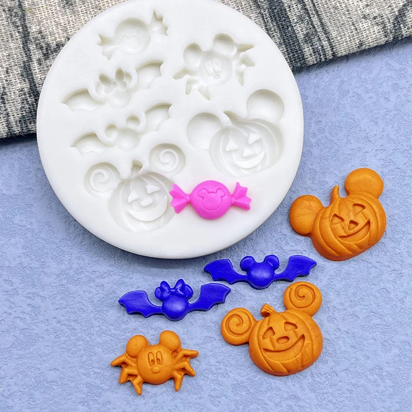 Halloween Pumpkin Ghost Spider Web Silicone Sugarcraft Mold Resin Tools Cupcake Baking Mould Fondant Cake Decorating Tools