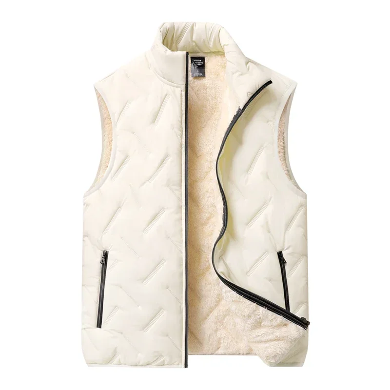 

Winter Sleeveless Jacket Lamb Cashmere Vests High Quality Hiking Vest Coats Men's Work Vest Winter Windproof Waterproof Coat