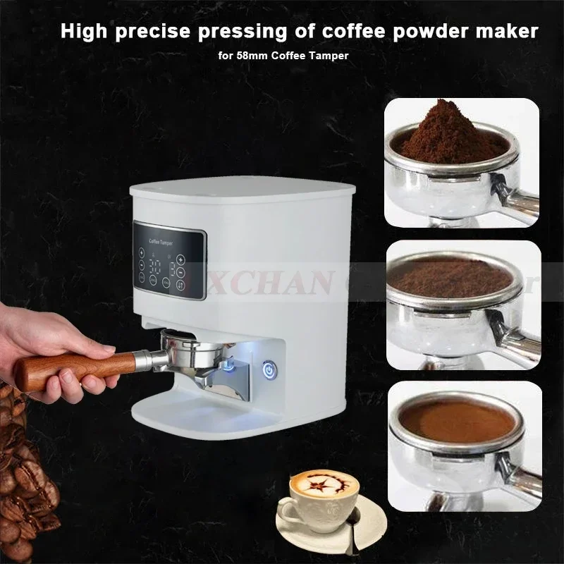 LX LT58 Electric Coffee Tamper 58mm Automatic Coffee Tamper Maker Touch screen Stainless Steel Espresso Tamper 10-30KG