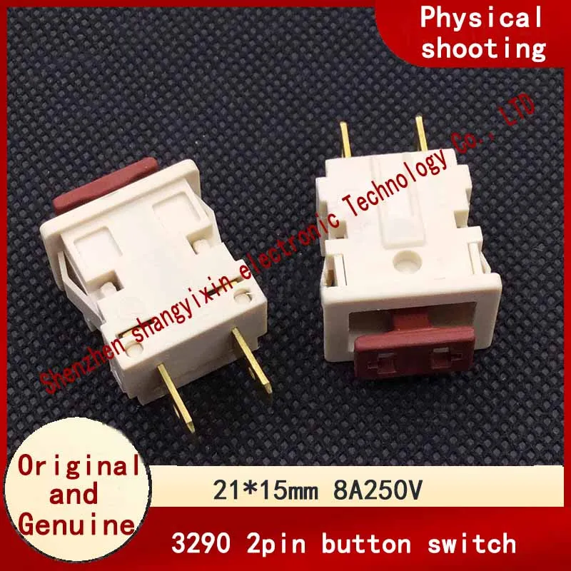 

Оригинальный кнопочный переключатель 3290, самоблокирующийся, 2-контактный, 21*15 мм, запираемый кнопочный выключатель питания 8A250V T125