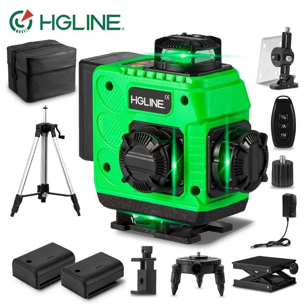 

HGLINE 16 Lines 4D Laser Level APP Remote Control 360° Automatic Horizontal And Vertical Laser Leveling With 1.2/1.5M Tripods