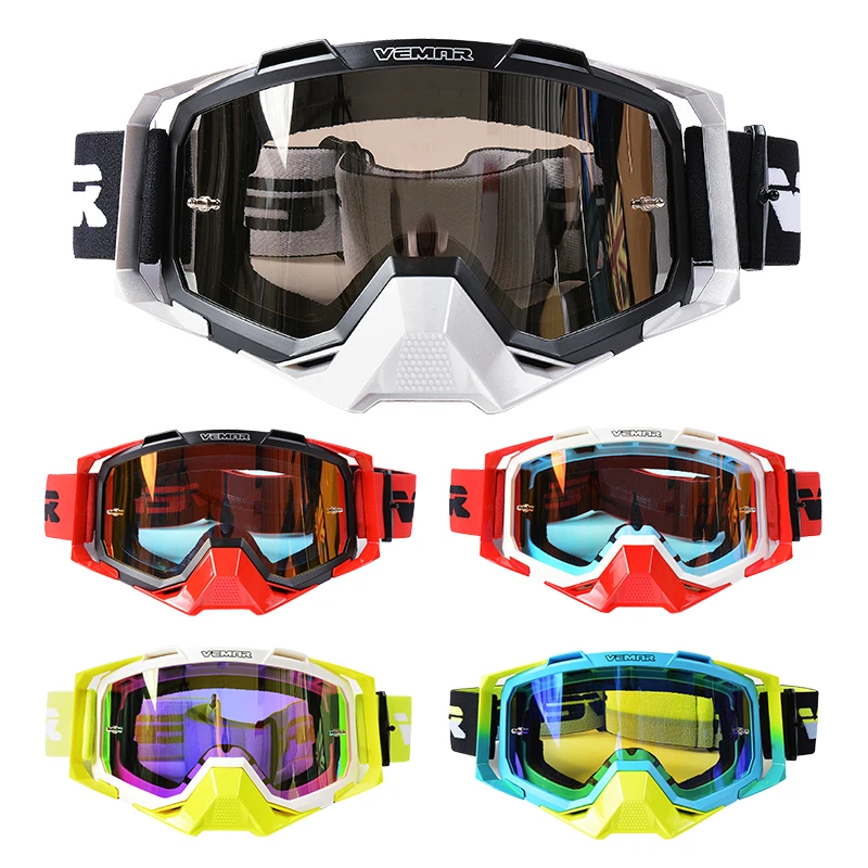 High Quality Motorcycle Goggles Off-Road Riding Glasses, Men Women Anti-Slip Windproof Racing Motorbike Goggles for Helmet