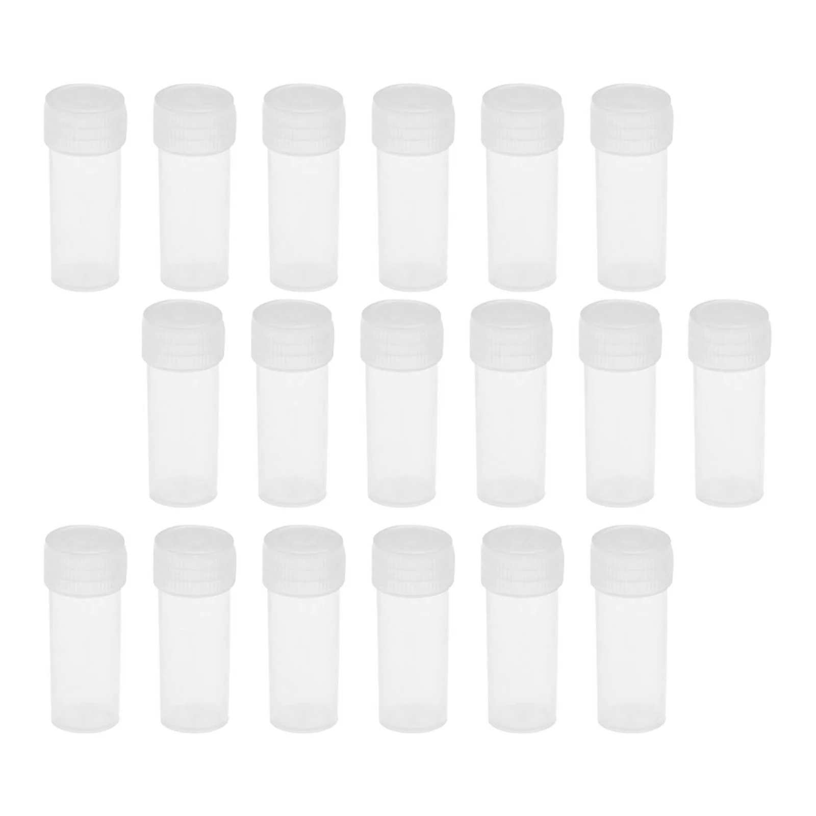 

50Pcs Pill Bottles Child Resistant Caps Empty Plastic Bottles Refillable Small Clear Vials for Pharmacy Hospital Lab Use