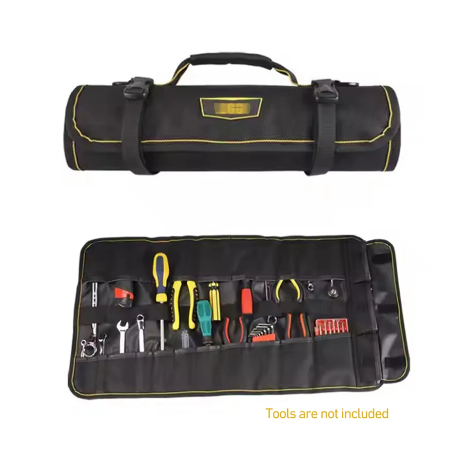 Multifunctional Tool Storage Bag Pockets Fold Spanner Case Canvas Wrench Roll up Hardware Tool Bag With Shoulder Strap WH005