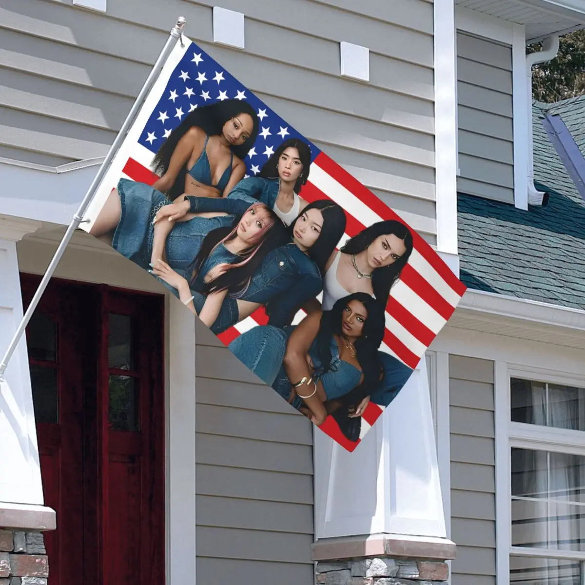 أفراد Katseye Kpop Yoonchae العلم داخلي في الهواء الطلق راية البوليستر العلم الأمريكي الديكور دائم 2x3 3x5 4x6 5x8 FT أعلام #5