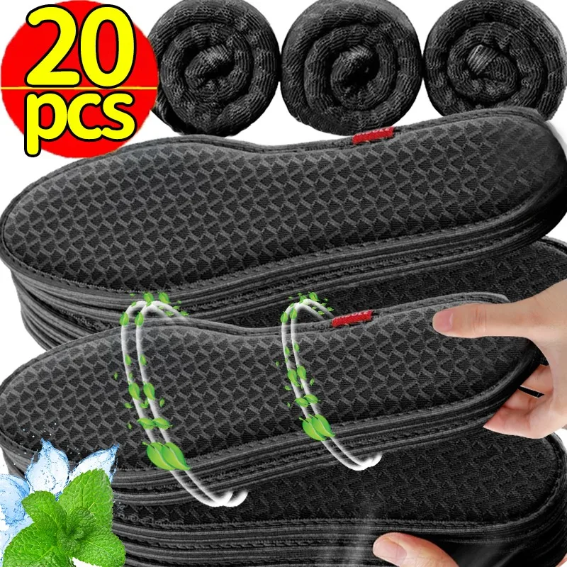 2/20Pcs Bamboo Charcoal Deodorant Insoles Men Women Antibacterial Breathable Absorb-Sweat Running Sport Soft Insert Shoe Pads