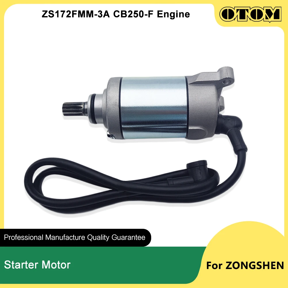 Motor de Arranque para Motocicleta OTOM ZS172FMM-3A, Motor de Arranque Eléctrico de 11 Dientes para ZONGSHEN CB250-F AVANTIS MOTOLAND GR BRZ