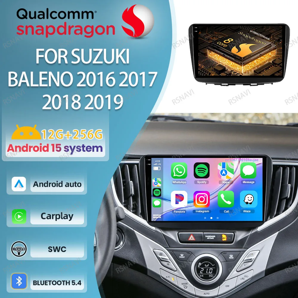 

Автомобильное радио Android 15 для Suzuki Baleno 2016-2019, 2DIN IPS WIFI + 4G LTE, стерео, автоматическая камера DSP 360, 8-ядерный плеер Qualcomm Viedo