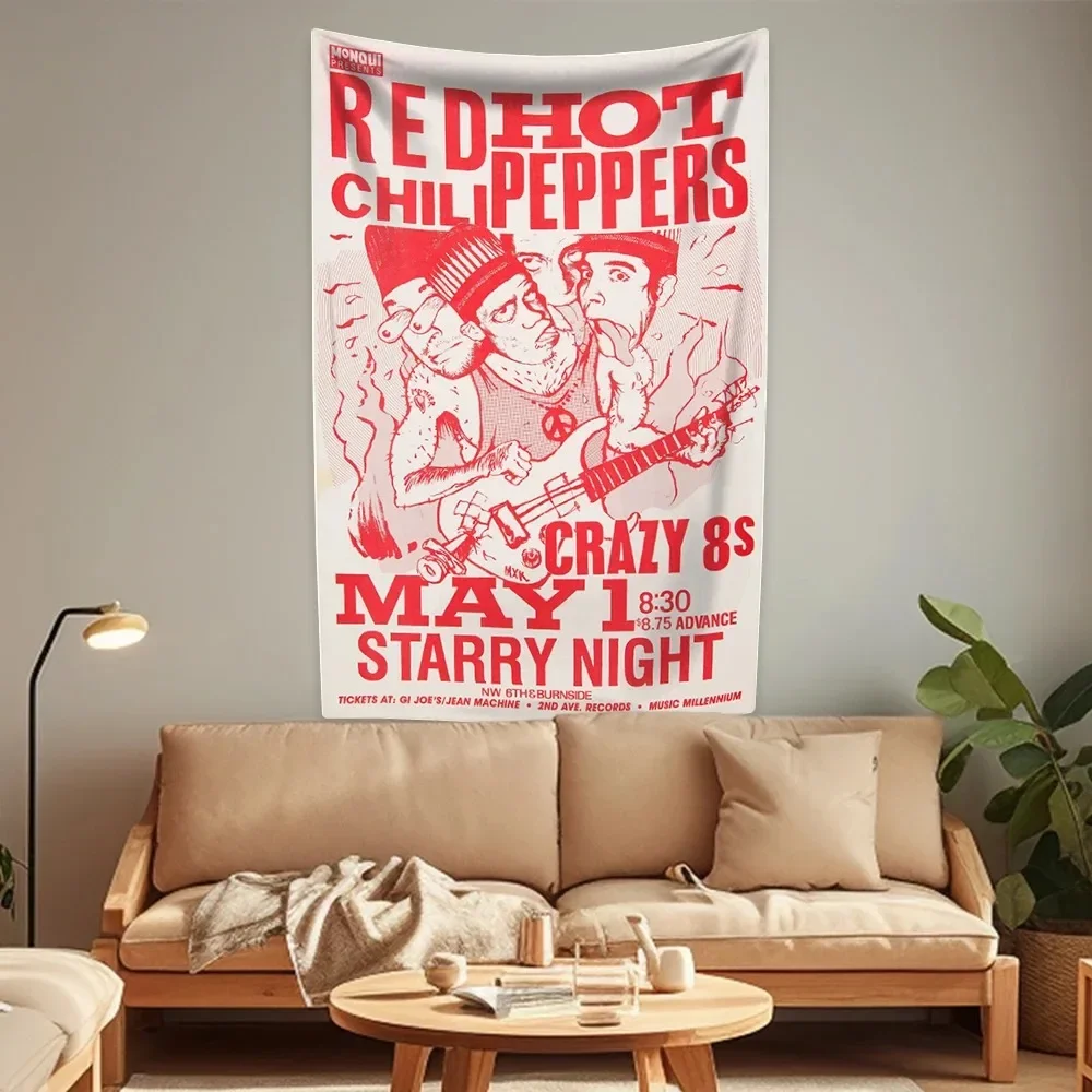 American Band Tapestry Red Hot Chili Pinted Peppers Home Decoration Wall Hanging Bedroom Dorm Background Concert Decor