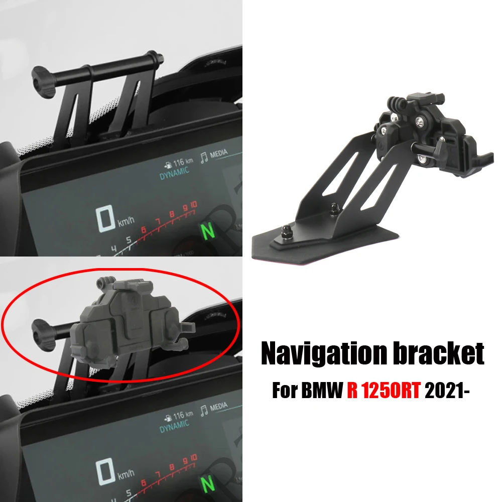 

NEW Motorcycle Accessories For BMW R 1250 RT R1250RT 2021 2022 2023 2024- GPS Navigaton Phone Holder Adapter 12mm Diameter Brack