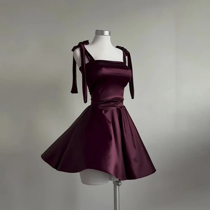 فستان صيفي أنيق بدون أكمام بدون ظهر بطيات صغيرة للنساء 2025 فساتين باليه أنيقة بأربطة على شكل حرف A فستان الأميرات للحفلات المسائية #4