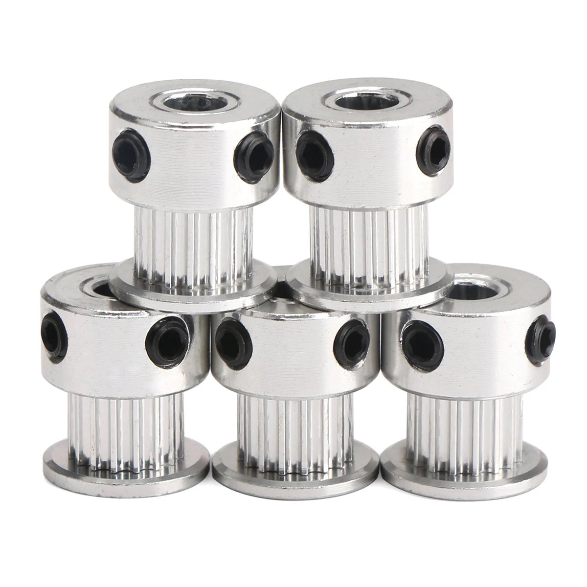 

5 pcs Gt2 Timing Belt Pulleys 20 Teeth 8Mm Bore Aluminum Compatible With 3D Printer Reprap Mendel Synchronous Drive System