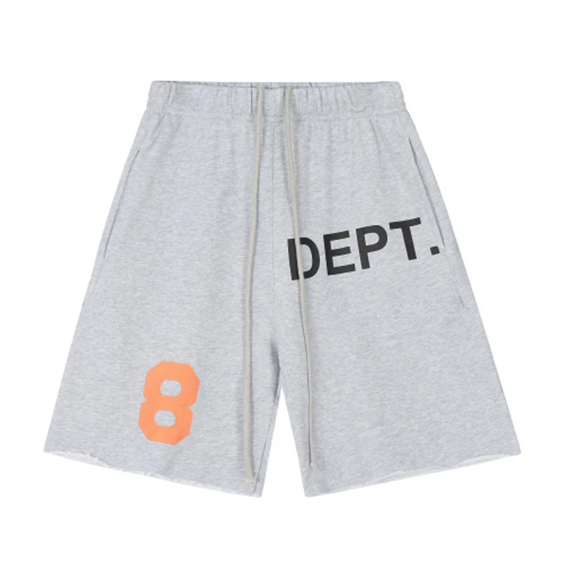 

American Sle Casual Cotton orts for Men with DEPT Letter Print Loose Fit Straight Leg Streetwear Hip Hop Printed Trousers