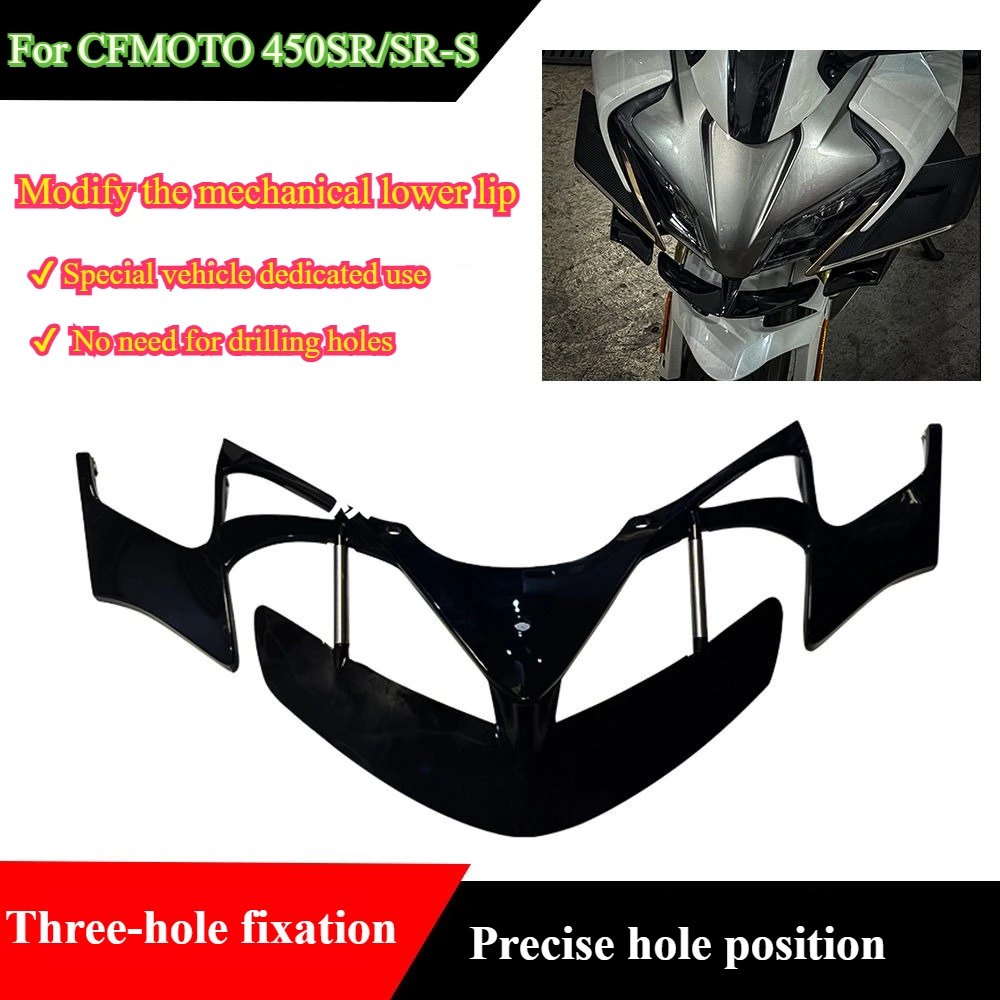 

for CFMOTO 450SR Front Lip Spoiler Aerodynamic Wing Kit Wind-Stabilizing Winglet Accessory Motorcycle Wing Diffuser Cover