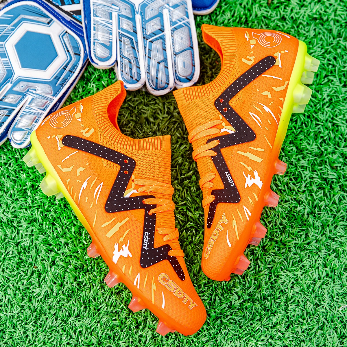 

Men Soccer Shoes Teenager Breathable Football Boots Professional Playing Field TF/FG Soccer Cleats Men Adult Sneakers Size 35-45