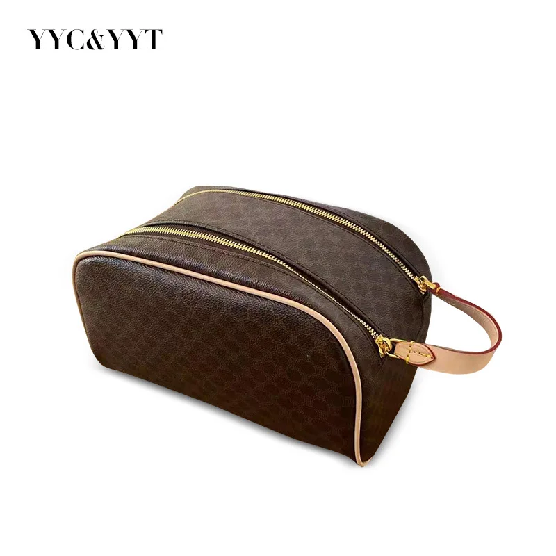 

New Women's Bag Bag Fashion Portable Travel Storage Bag Korean Style Double Zipper Large Capacity Portable Wash Cosmetic Bag