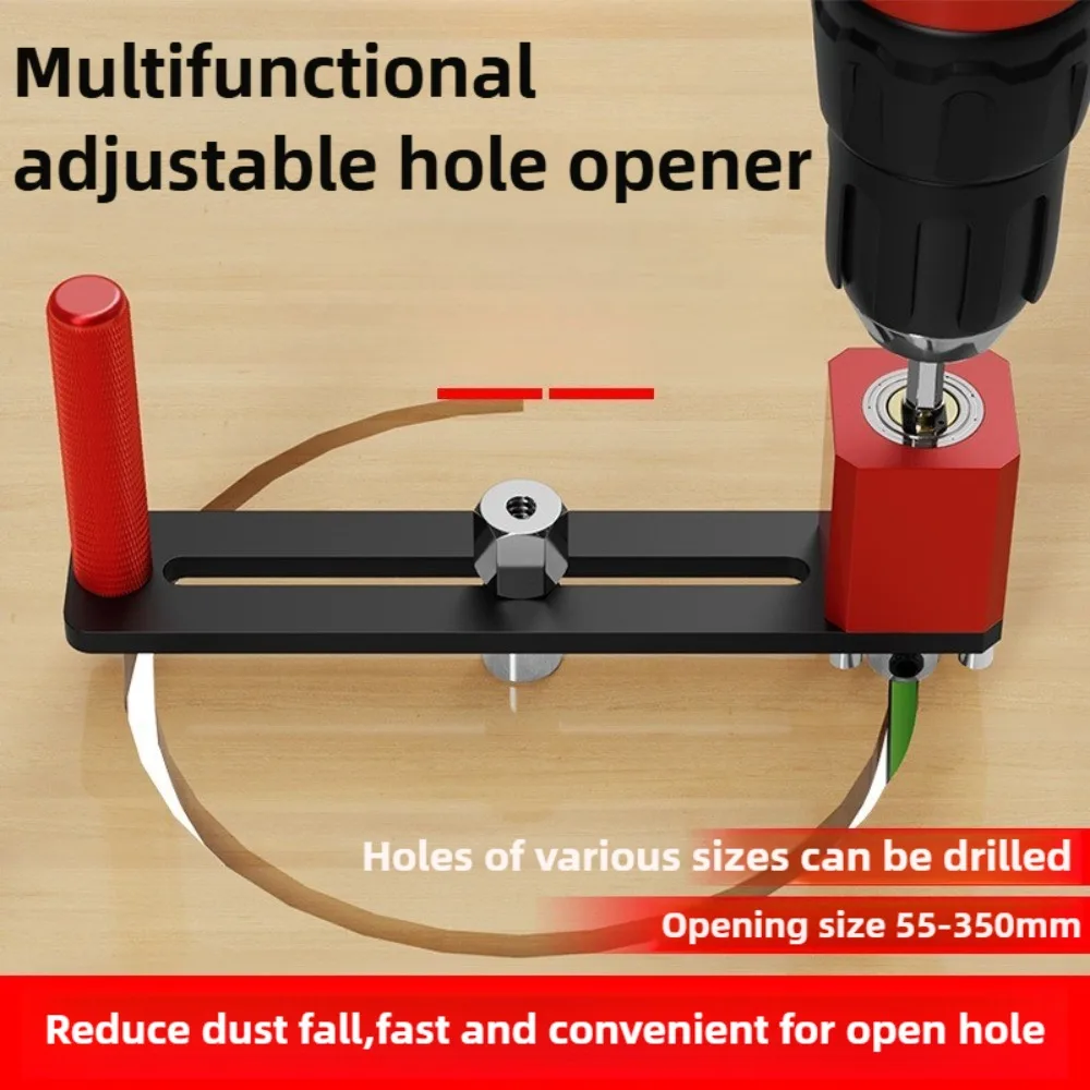 

Aluminum Alloy Multi Function Hole Saw Kit Adjustable Round Cutter for Woodworking Ceiling Light Installation