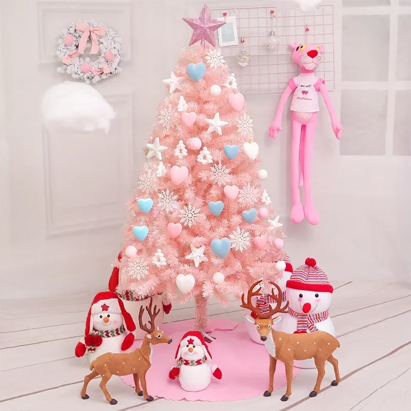 New Pink Christmas Tree Set 60cm Encrypted Creative PVC Cabinet Window Christmas Decorations Christmas Tree New Year Gifts