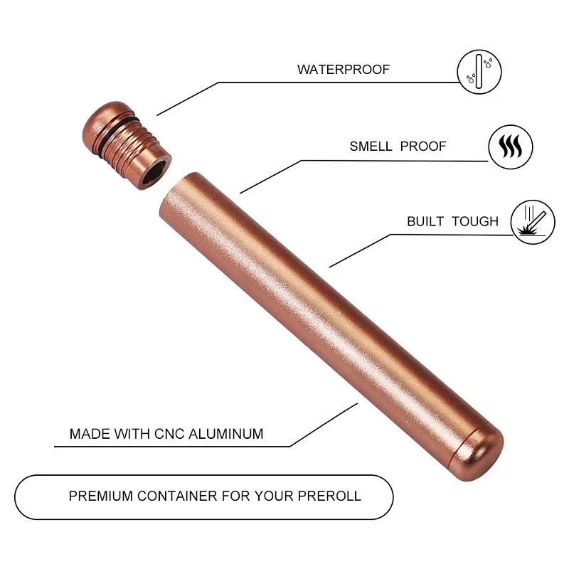 R&R 110mm Aluminum Alloy Tobacco Sealed Storage Tube with Cover Moisture-proof Anti-fall Sealing Tool Smoking Accessories