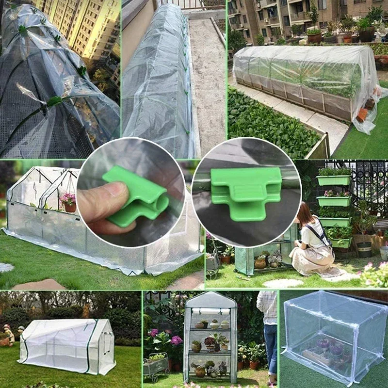 

Plants Roots Stems Support Frame Film Clips Plant Garden Tunnel Hoop Clamps For Fix Greenhouse Accessories With Insulation Film