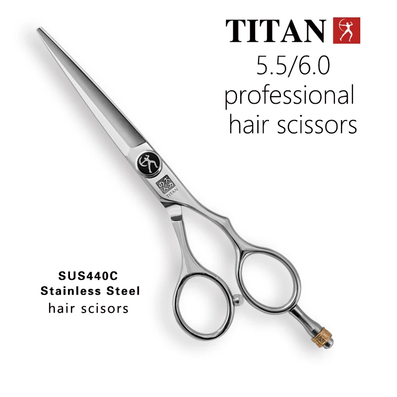 Tijeras de peluquería Titan, juego de tijeras profesionales de peluquería, tijeras de corte y adelgazamiento de barbería, 5,5 pulgadas, 6,0 pulgadas