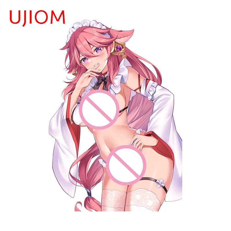 UJIOM Genshin Impact Yae Miko NSFW Wall Sticker Cool Girl Eye Catching Versatile Decal Interesting Fancy Decoration Chambre