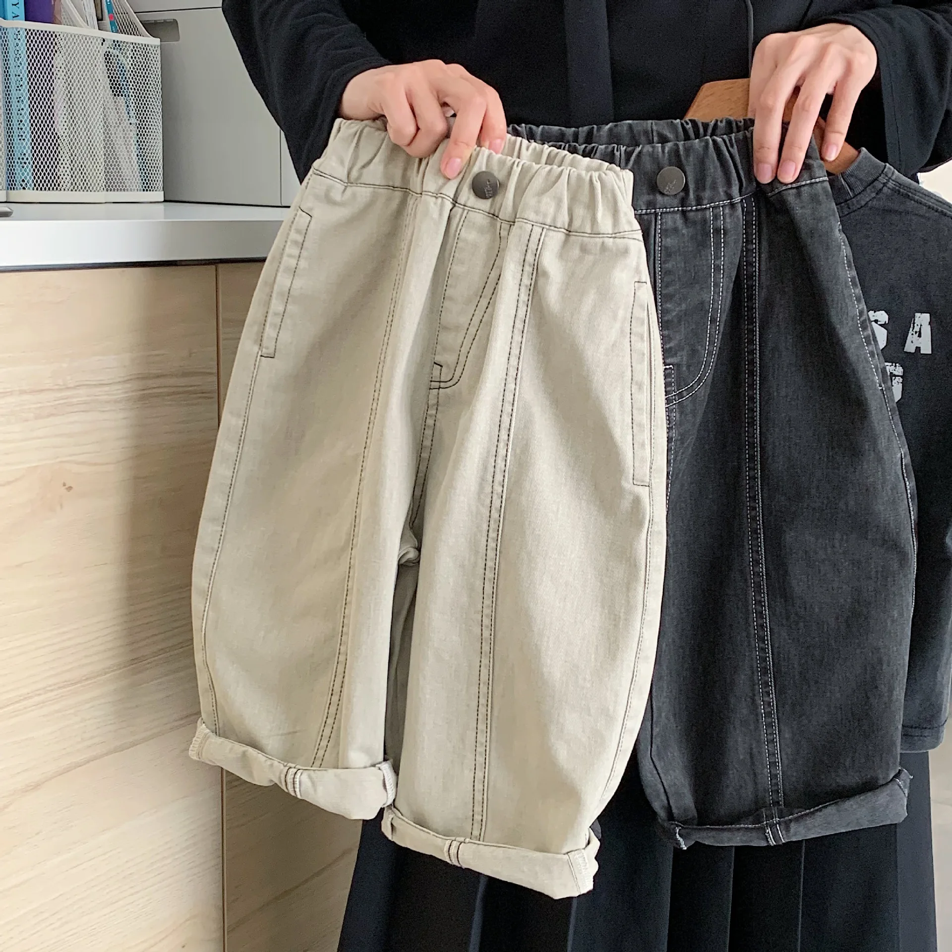 

Children Open Wire Pants Spring Autumn New Casual Loose cotton baby girl Boys Wide-leg Pant Harem Pants 1-7Y Kid's Trousers 2-9Y