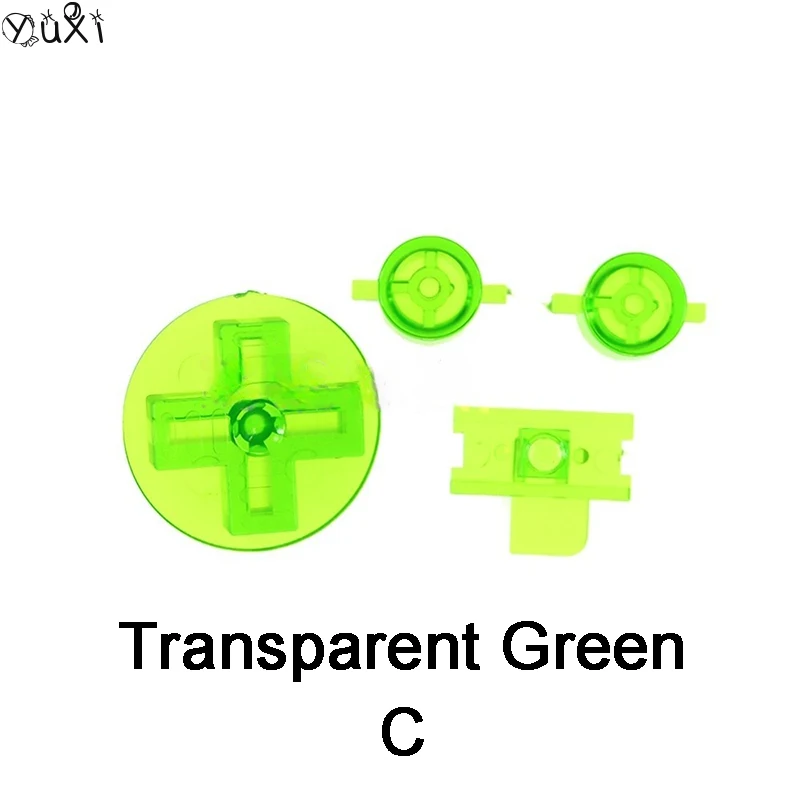 YuXi-Multi Color Clear Plastic Botão para Gameboy Classic, Botão D-pad, DIY Botão Set Substituição, Substituição para GB, DMG, A, B, 1Set