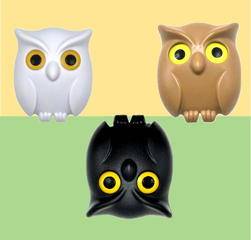 Dihua Custom Automatic Open Close Eyes Keychain Hooks Owl Magnetic Key Holder Cute Key Chain Ring Holder for Wall
